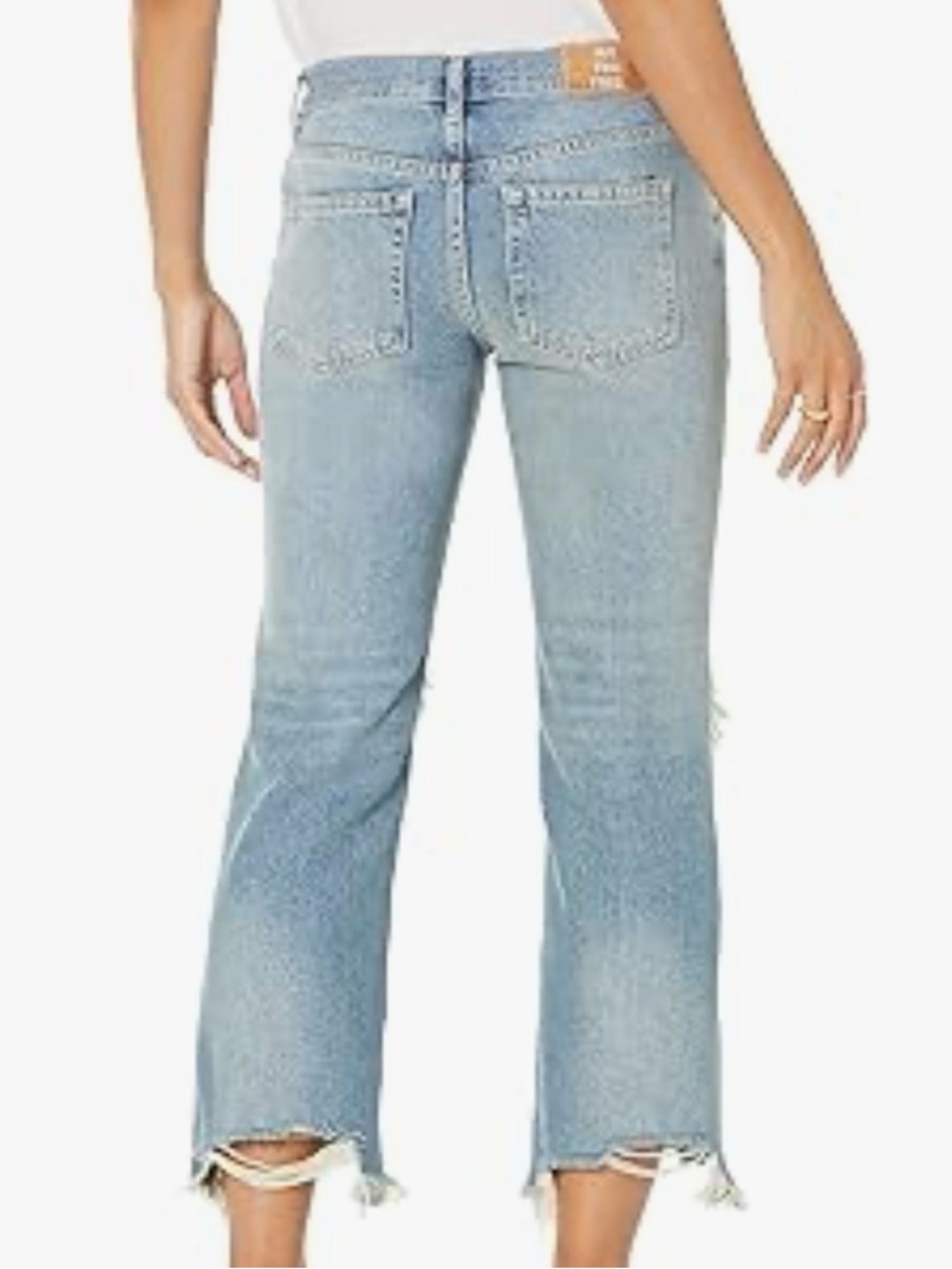 We the free Light Blue Distressed Straight-Leg Women's Jeans size 25 - Picture 2 of 14